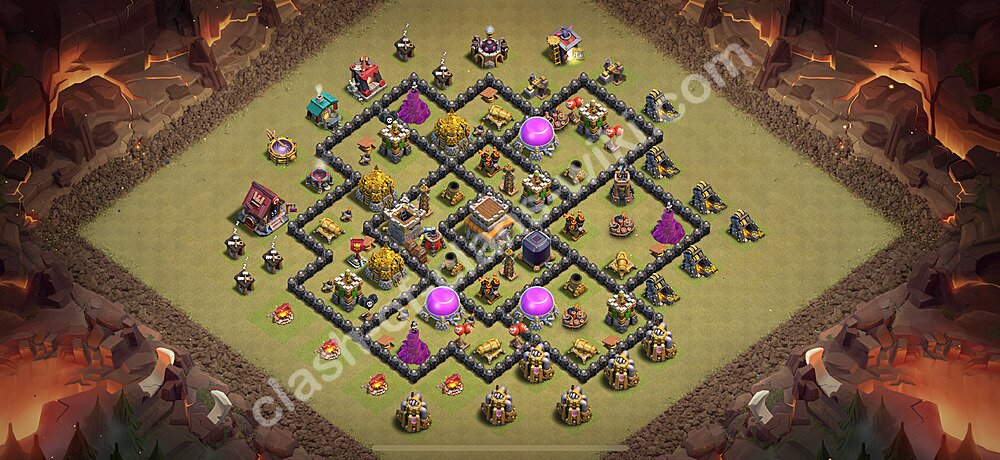 Top Anti 2 Etoiles Base de Guerre HDV 8 + Lien (Link), Hybride 2025 gdc - Hôtel de Ville 8 Base Copier, #2440