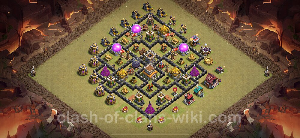 Die Anti 2 Sterne Clan War Base RH8 + Link, Anti Alles 2025 - COC Rathaus Level 8 Kriegsbase (CK / CW), #2450