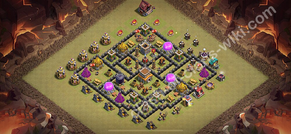 Top Base de Guerre HDV 8 + Lien (Link), Anti 2 étoiles, Anti tout 2026 gdc - Hôtel de Ville 8 Base Copier, #2454