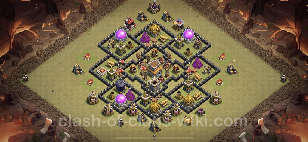 Die Anti 2 Sterne Clan War Base RH8 + Link, Anti Air / Dragon 2023 - COC Rathaus Level 8 Kriegsbase (CK / CW), #50