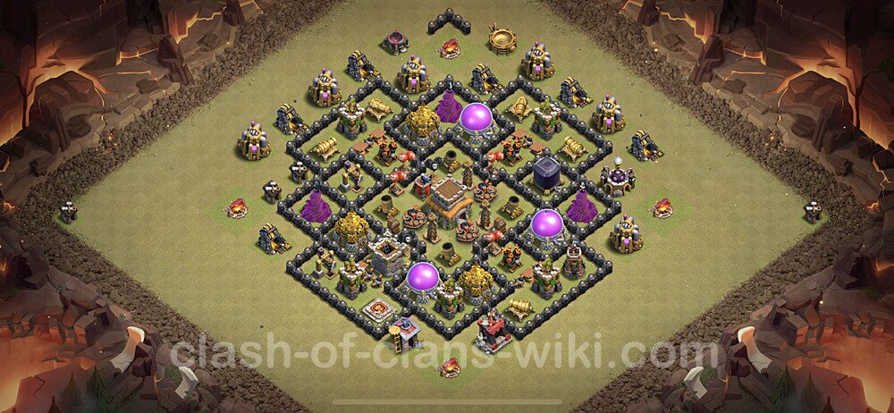 Die Anti 3 Sterne Clan War Base RH8 + Link, Hybrid 2023 - COC Rathaus Level 8 Kriegsbase (CK / CW), #59
