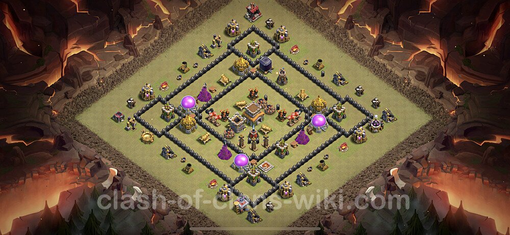 TH8 Max Levels War Base Plan with Link, Hybrid, Copy Town Hall 8 CWL Design 2023, #60