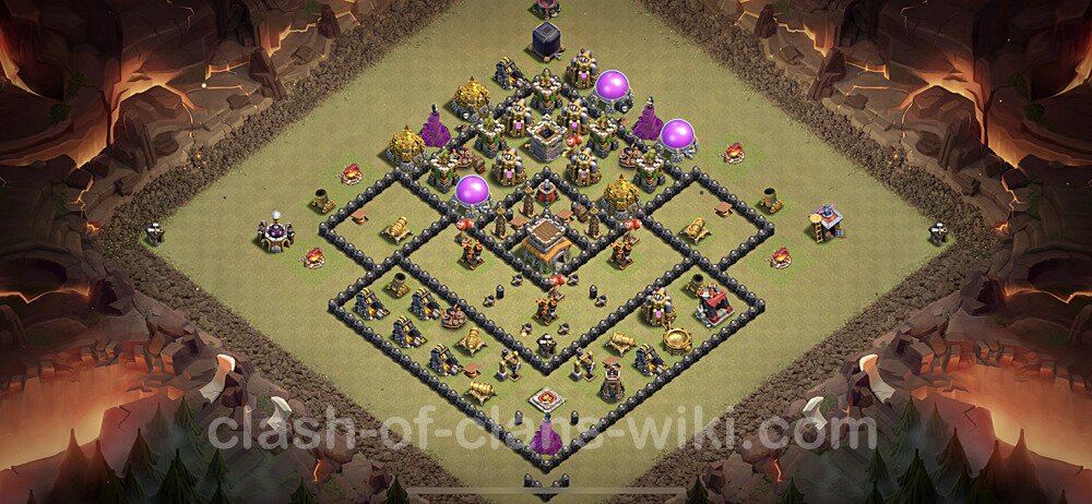 TH8 Max Levels War Base Plan with Link, Anti Everything, Copy Town Hall 8 CWL Design 2023, #65