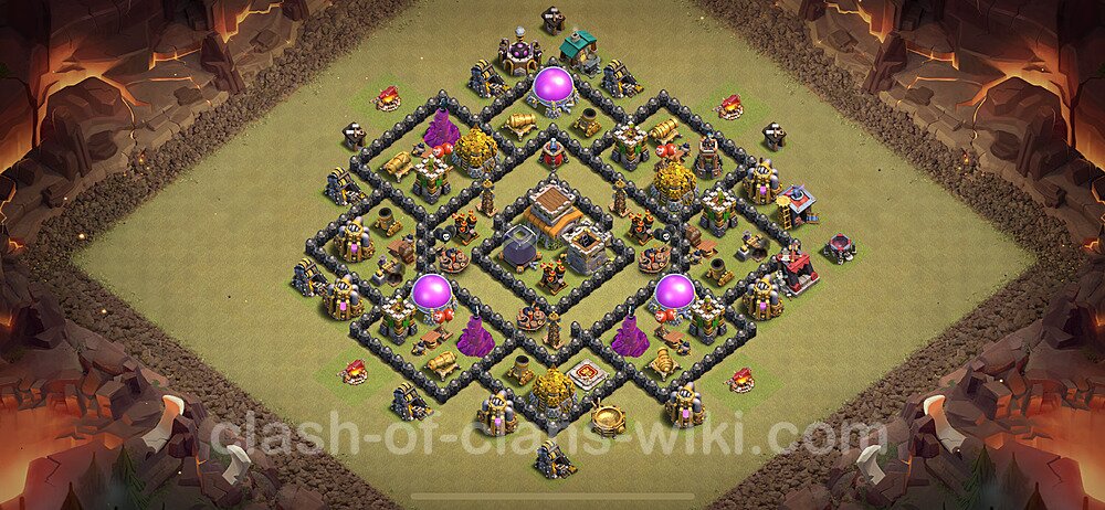Die Clan War Base RH8 + Link, Anti 3 Sterne, Anti Air / Dragon 2024 - COC Rathaus Level 8 Kriegsbase (CK / CW), #668