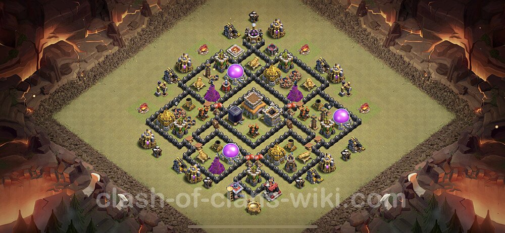 Die Anti 3 Sterne Clan War Base RH8 + Link, Hybrid 2023 - COC Rathaus Level 8 Kriegsbase (CK / CW), #71