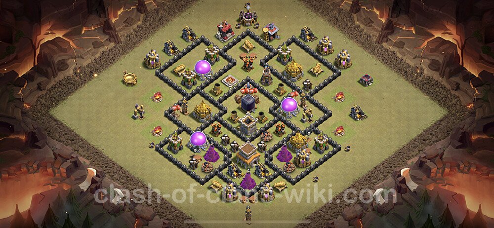 Die Anti 2 Sterne Clan War Base RH8 + Link - COC Rathaus Level 8 Kriegsbase (CK / CW), #76