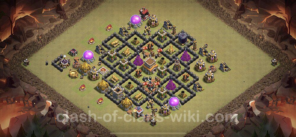 Die Anti 3 Sterne Clan War Base RH8 + Link - COC Rathaus Level 8 Kriegsbase (CK / CW), #77