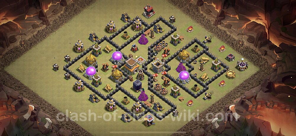 TH8 Max Levels War Base Plan with Link, Anti Everything, Hybrid, Copy Town Hall 8 CWL Design 2023, #8