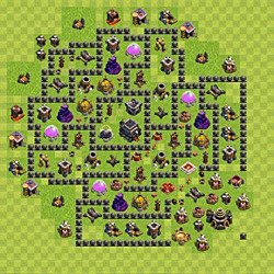 Base plan (layout), Town Hall Level 9 for trophies (defense) (#100)