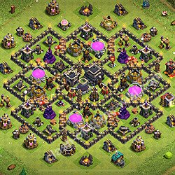 Die Anti 2 Sterne Base RH9 + Link, Hybrid 2026 - COC Rathaus 9 Kopieren Base, #1095