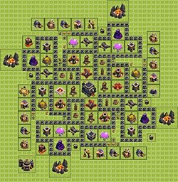 Base plan (layout), Town Hall Level 9 for trophies (defense) (#11)