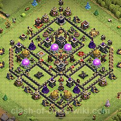 Anti GoWiWi / GoWiPe TH9 Base Plan with Link, Copy Town Hall 9 Design, #120