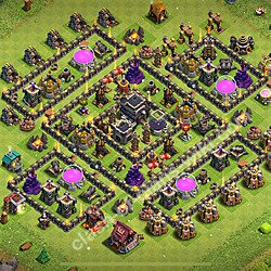 Die Anti 2 Sterne Base RH9 + Link, Hybrid 2026 - COC Rathaus 9 Kopieren Base, #1677