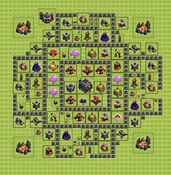 Base plan (layout), Town Hall Level 9 for trophies (defense) (#19)