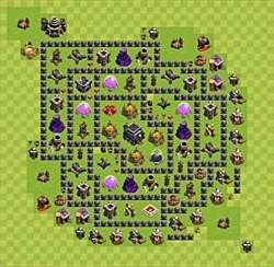 Base plan (layout), Town Hall Level 9 for trophies (defense) (#24)