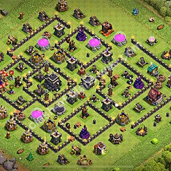 TH9 Anti 3 Stars Base Plan with Link, Copy Town Hall 9 Base Design 2026, #2717