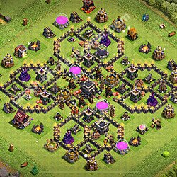 TH9 Trophy Base Plan with Link, Copy Town Hall 9 Base Design 2026, #2904
