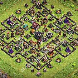 Base plan (layout), Town Hall Level 9 for trophies (defense) (#3283)