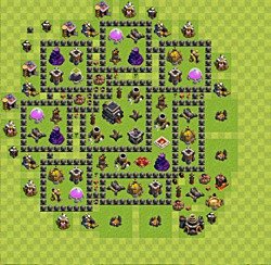Base plan (layout), Town Hall Level 9 for trophies (defense) (#33)