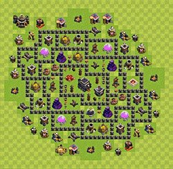 Base plan (layout), Town Hall Level 9 for trophies (defense) (#34)