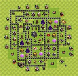 Base plan (layout), Town Hall Level 9 for trophies (defense) (#36)