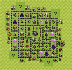 Base plan (layout), Town Hall Level 9 for trophies (defense) (#38)