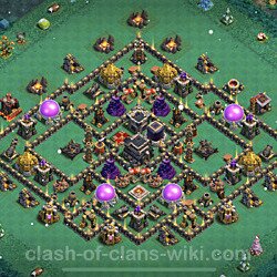 Base plan (layout), Town Hall Level 9 for trophies (defense) (#404)