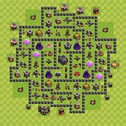 Base plan (layout), Town Hall Level 9 for trophies (defense) (#62)