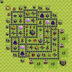 Base plan (layout), Town Hall Level 9 for trophies (defense) (#65)