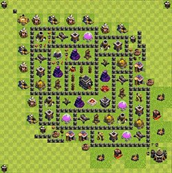 Base plan (layout), Town Hall Level 9 for trophies (defense) (#66)