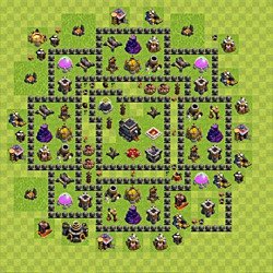 Base plan (layout), Town Hall Level 9 for trophies (defense) (#68)