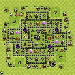 Base plan (layout), Town Hall Level 9 for trophies (defense) (#69)