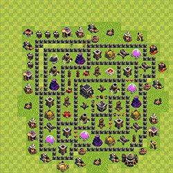Base plan (layout), Town Hall Level 9 for trophies (defense) (#70)
