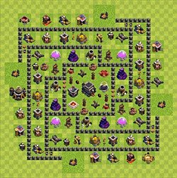 Base plan (layout), Town Hall Level 9 for trophies (defense) (#72)