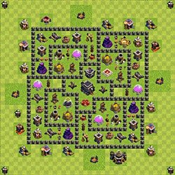 Base plan (layout), Town Hall Level 9 for trophies (defense) (#73)