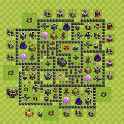 Base plan (layout), Town Hall Level 9 for trophies (defense) (#75)