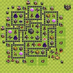 Base plan (layout), Town Hall Level 9 for trophies (defense) (#77)