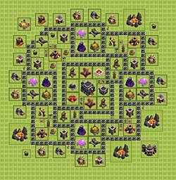 Base plan (layout), Town Hall Level 9 for trophies (defense) (#8)