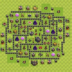 Base plan (layout), Town Hall Level 9 for trophies (defense) (#90)
