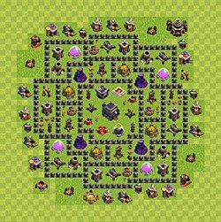 Base plan (layout), Town Hall Level 9 for trophies (defense) (#92)