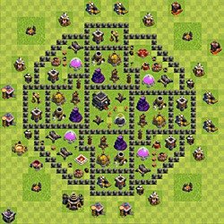 Base plan (layout), Town Hall Level 9 for trophies (defense) (#93)