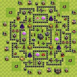 Base plan (layout), Town Hall Level 9 for trophies (defense) (#98)