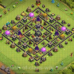 Die Anti 2 Sterne Base RH9 + Link, Hybrid - COC Rathaus 9 Kopieren Base, #981