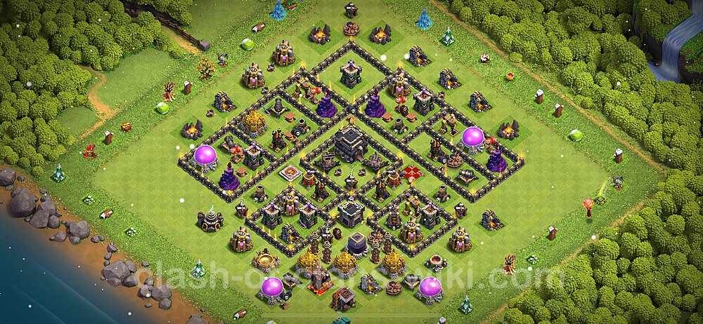 Anti Everything TH9 Base Plan with Link, Copy Town Hall 9 Design 2024, #1012