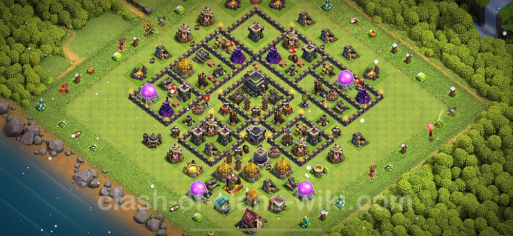 Anti Everything TH9 Base Plan with Link, Copy Town Hall 9 Design 2025, #1012