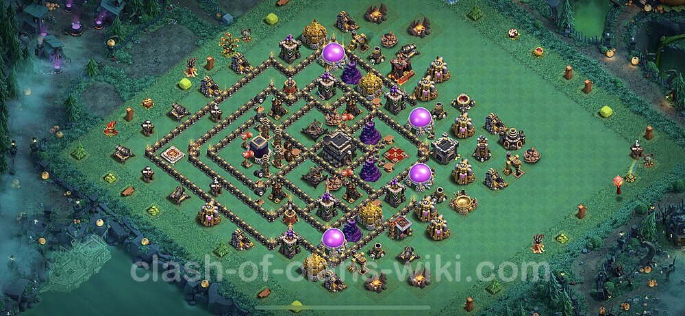 TH9 Trophy Base Plan with Link, Anti Everything, Copy Town Hall 9 Base Design 2023, #114