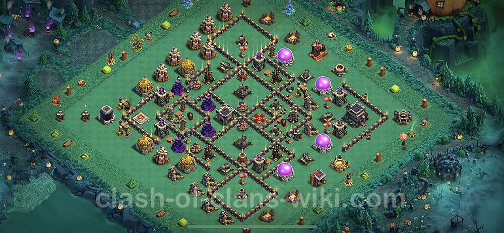 TH9 Trophy Base Plan with Link, Copy Town Hall 9 Base Design 2023, #116