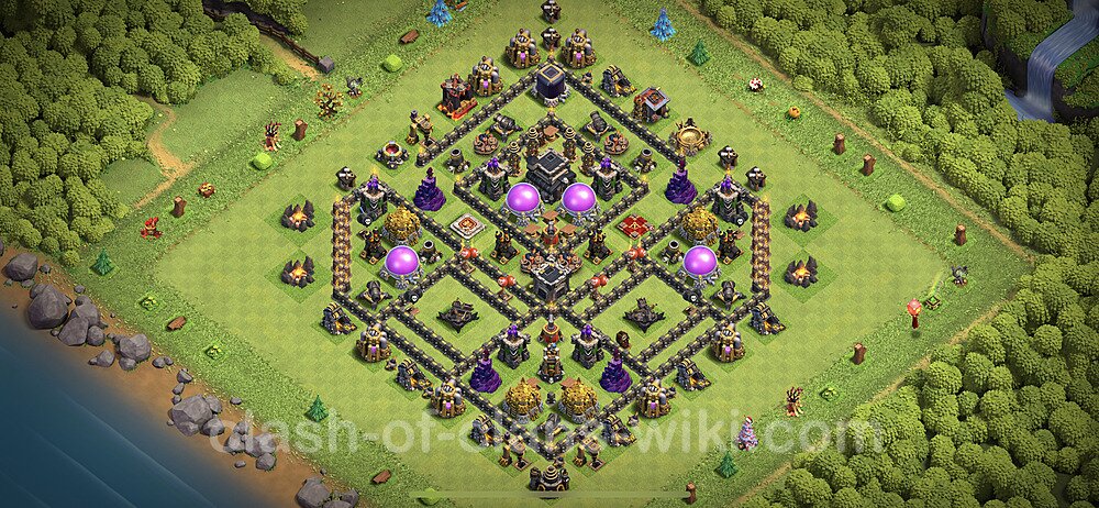 Anti GoWiWi / GoWiPe TH9 Base Plan with Link, Copy Town Hall 9 Design, #120...