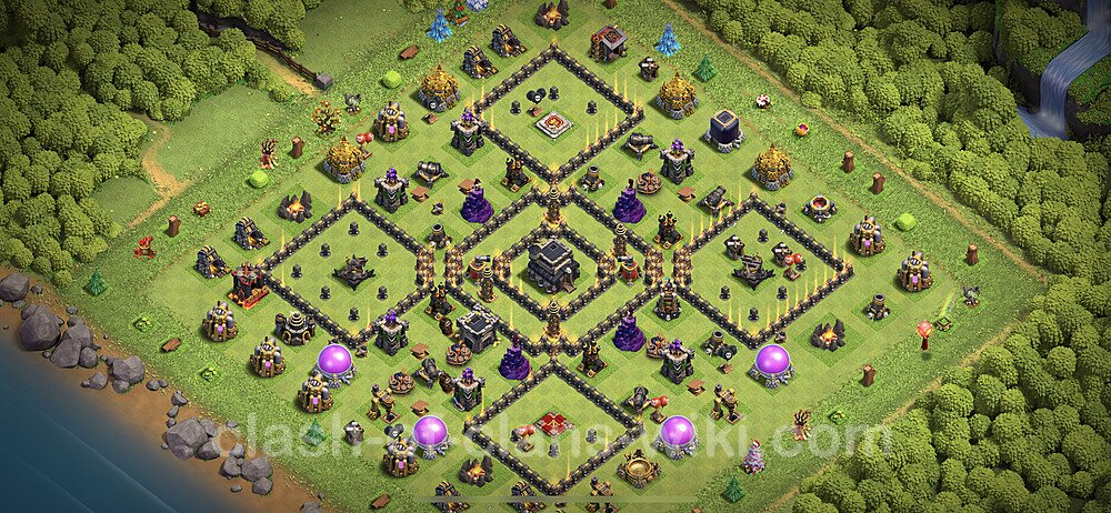 Top TH9 Unbeatable Anti Loot Base Plan with Link, Anti Everything, Copy Town Hall 9 Base Design 2023, #124