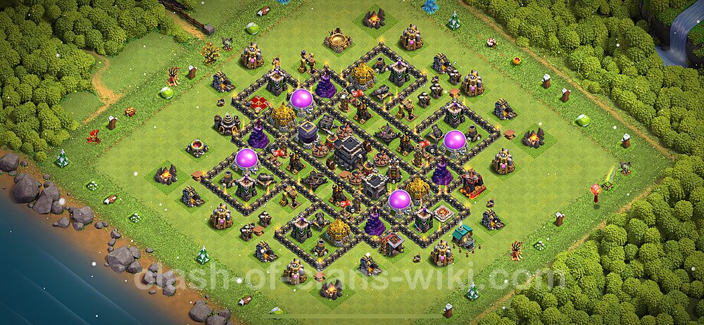 TH9 Anti 3 Stars Base Plan with Link, Anti Everything, Copy Town Hall 9 Base Design 2024, #1319